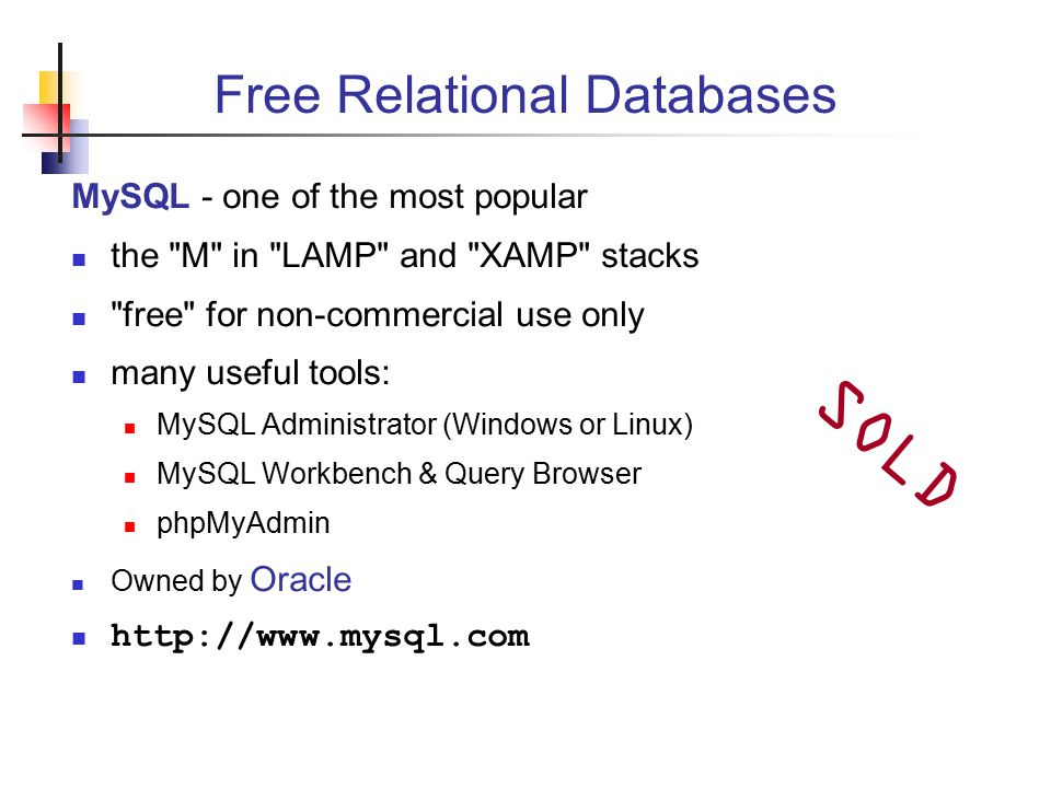 free relational database software windows
