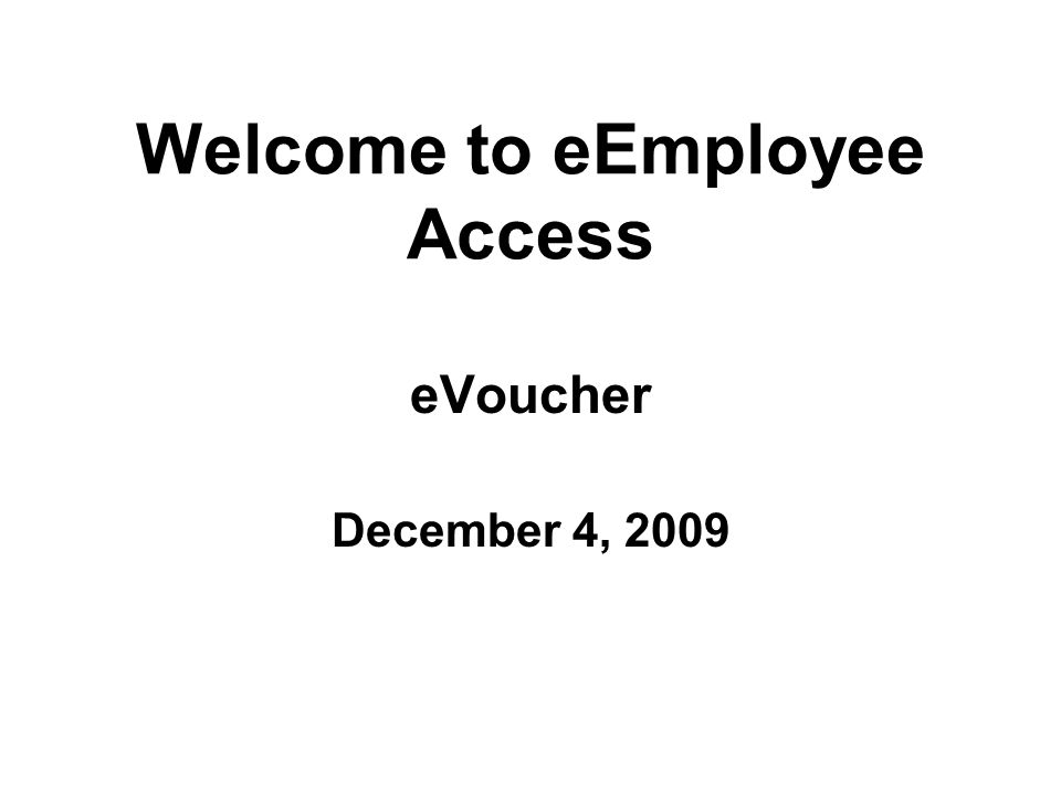 Welcome to eEmployee Access