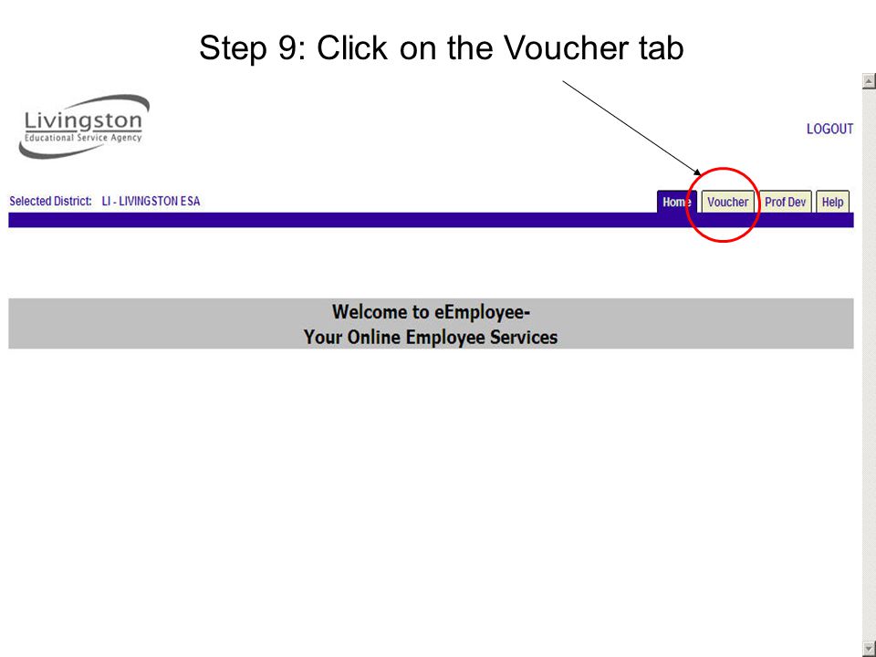 Step 9: Click on the Voucher tab