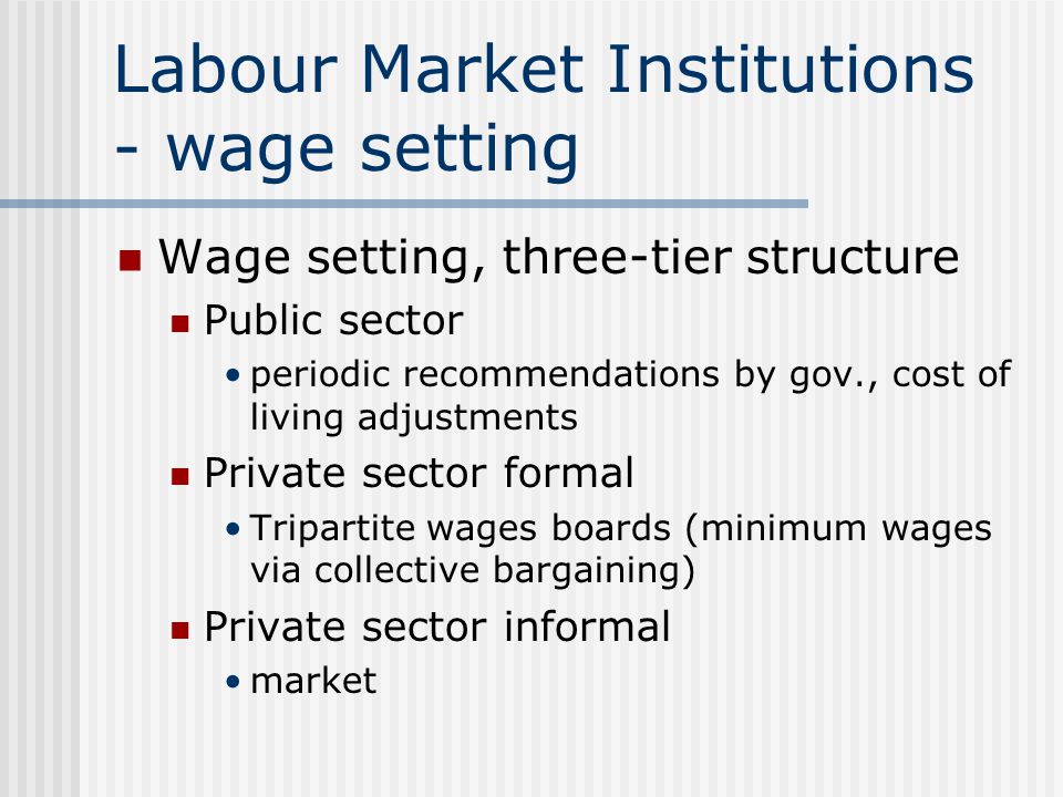 Labour Market Institutions - wage setting