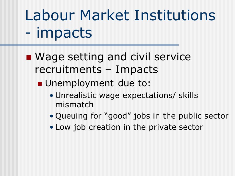 Labour Market Institutions - impacts