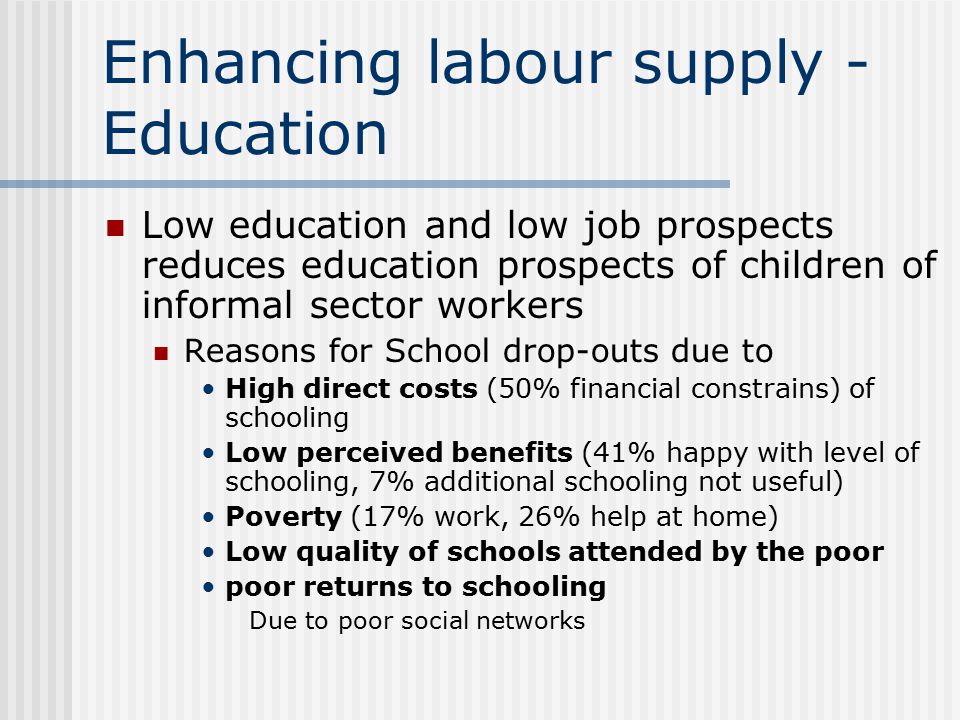 Enhancing labour supply - Education