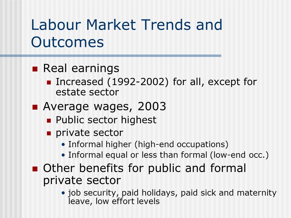 Labour Market Trends and Outcomes