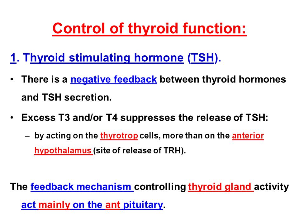 Control of thyroid function:
