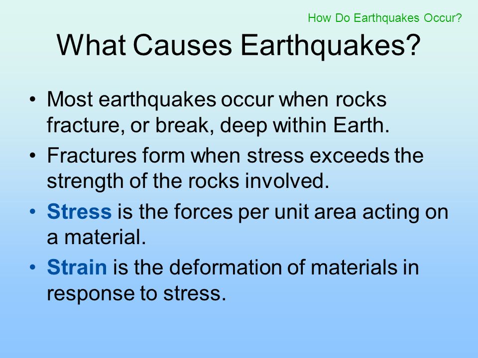 causes of earthquakes