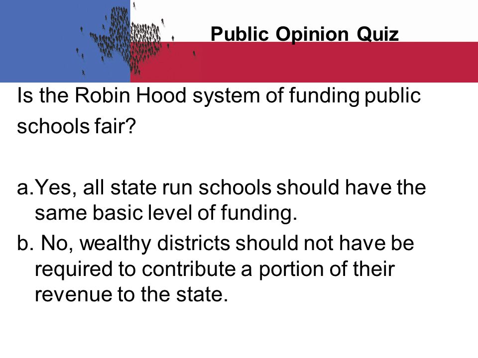 Is the Robin Hood system of funding public schools fair