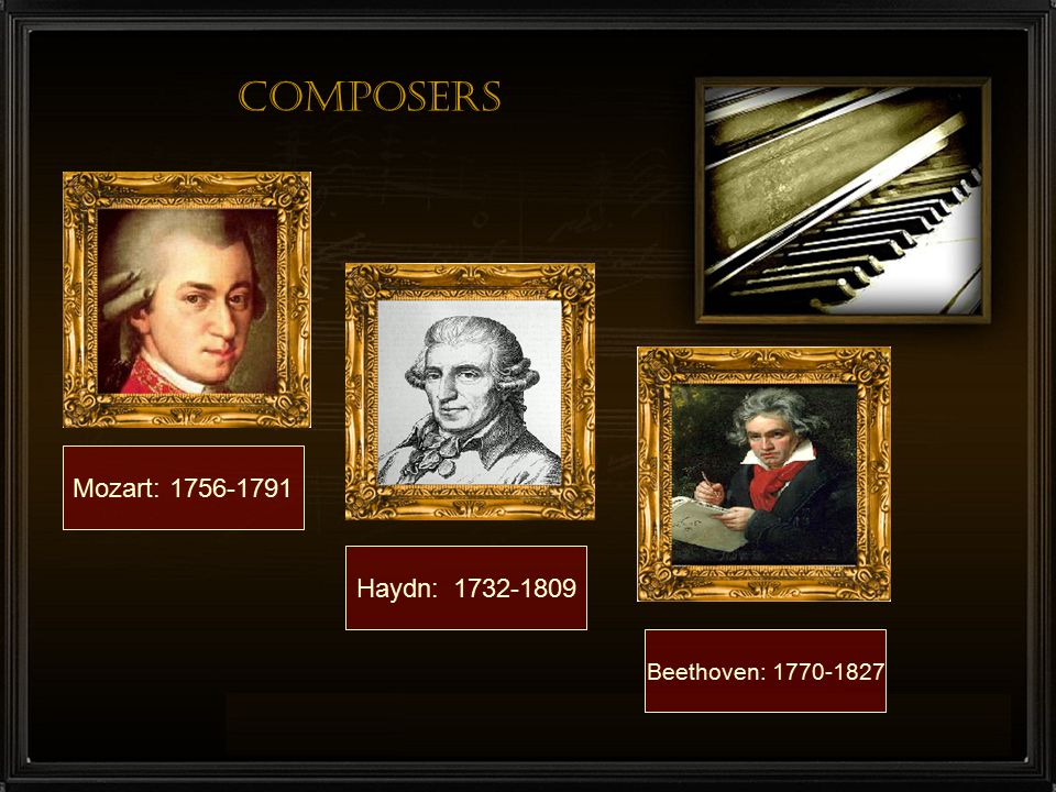 Composers Mozart: Haydn: Beethoven: