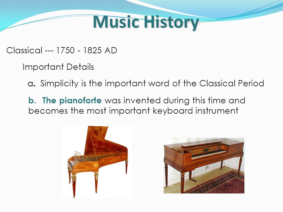 Music History Classical AD Important Details
