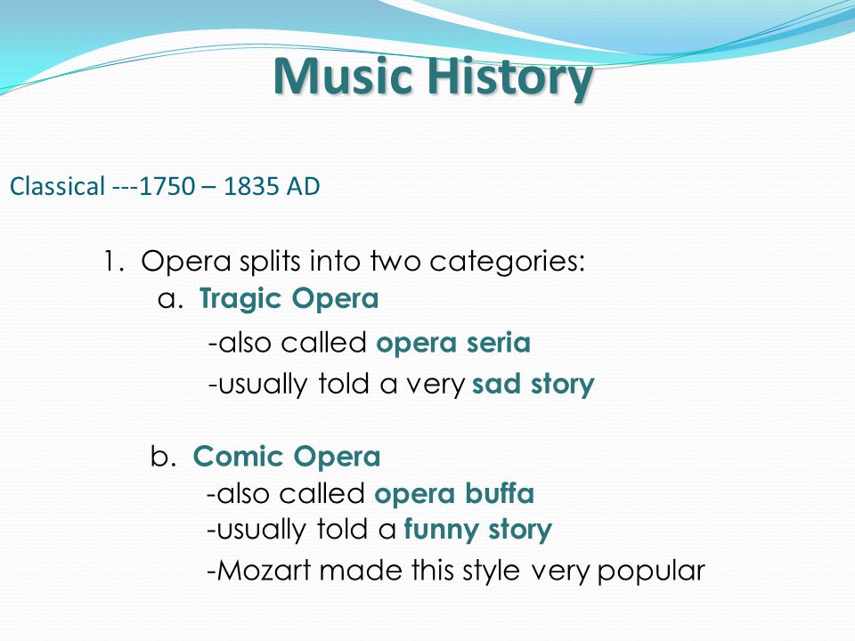 Music History Classical – 1835 AD