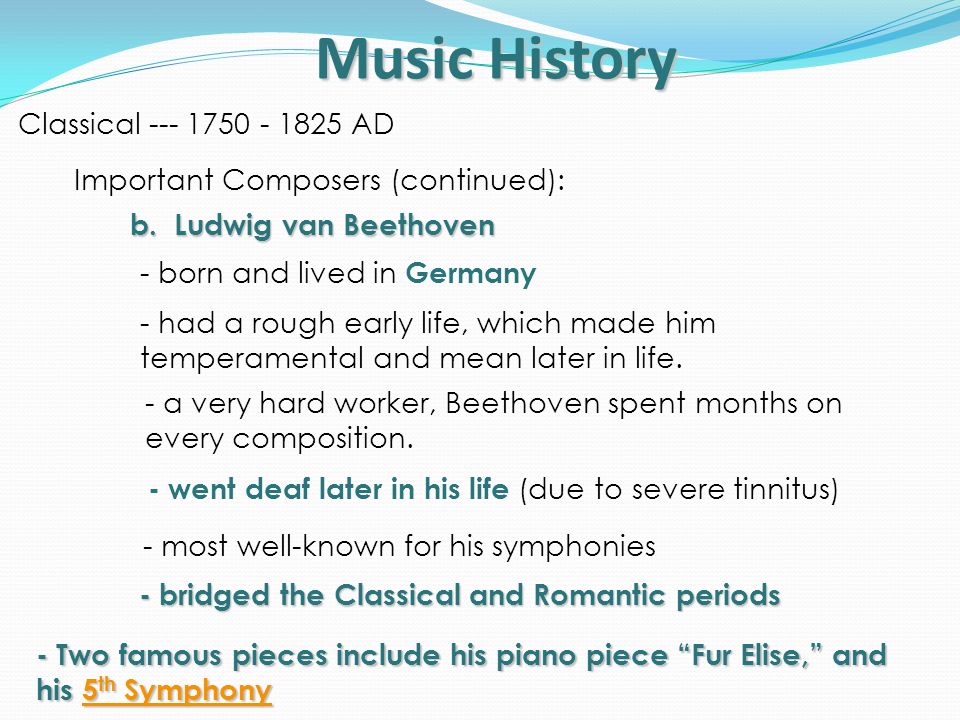 Music History Classical AD