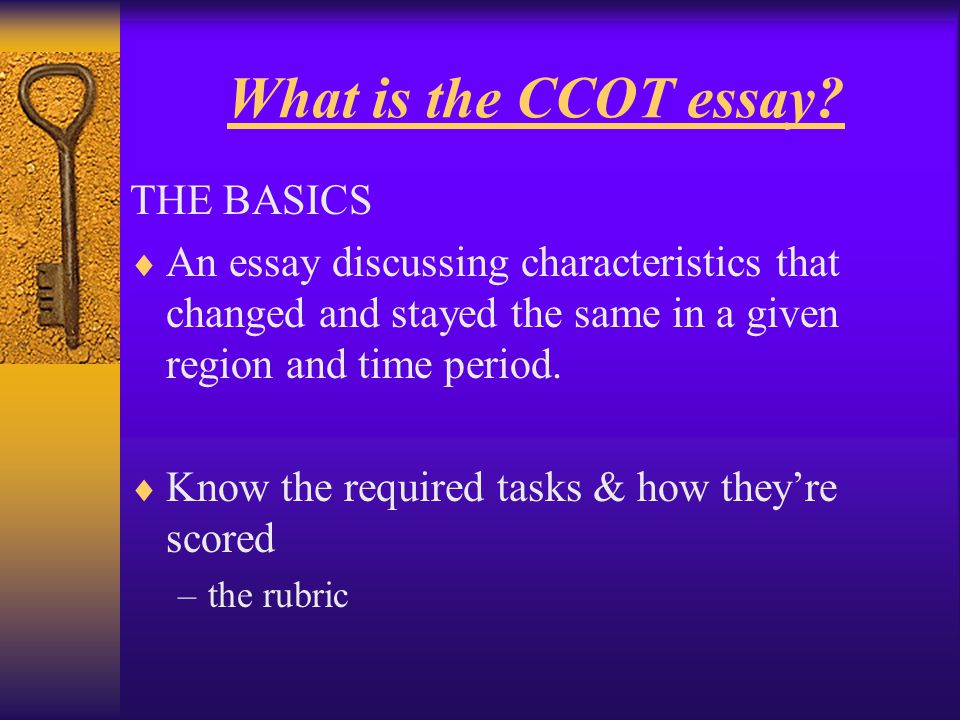 What is the CCOT essay THE BASICS