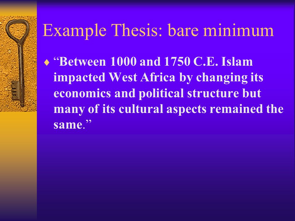 Example Thesis: bare minimum