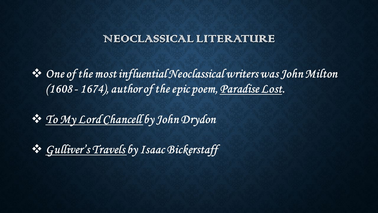 neoclassical literature authors