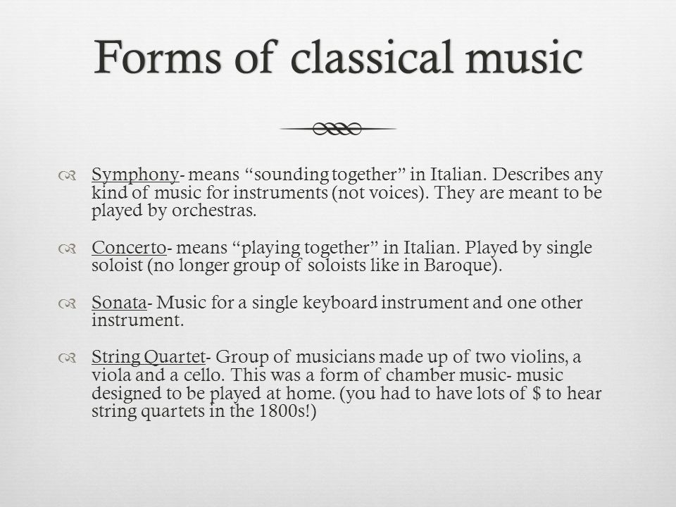 Forms of classical music
