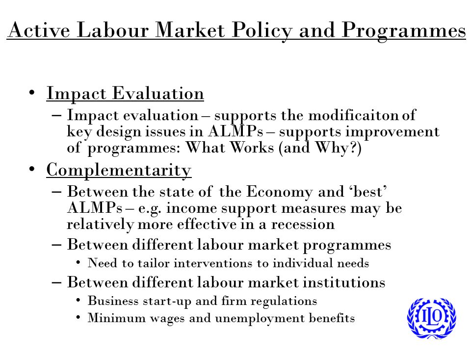 Active Labour Market Policy and Programmes
