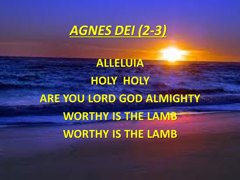 Alleluia Holy Holy Are You Lord God Almighty Worthy is the Lamb