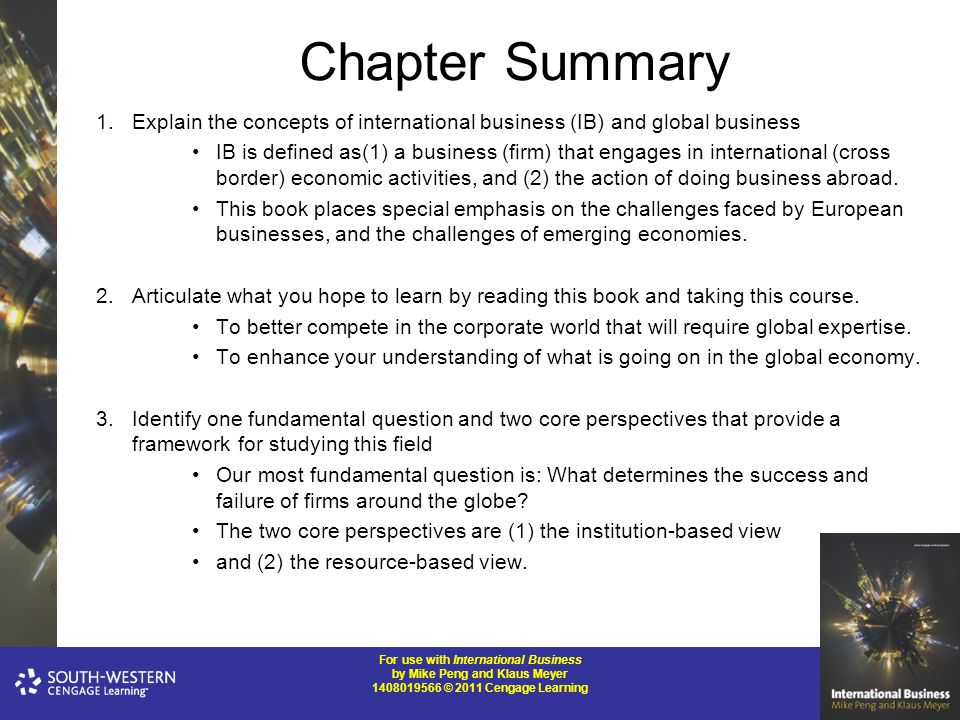 international business summary