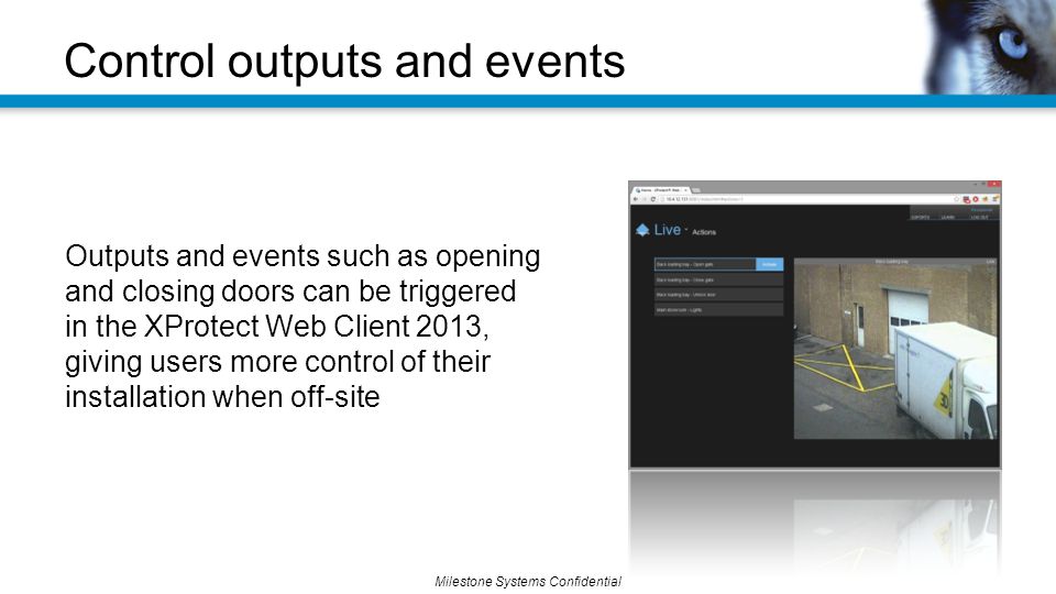 Control outputs and events