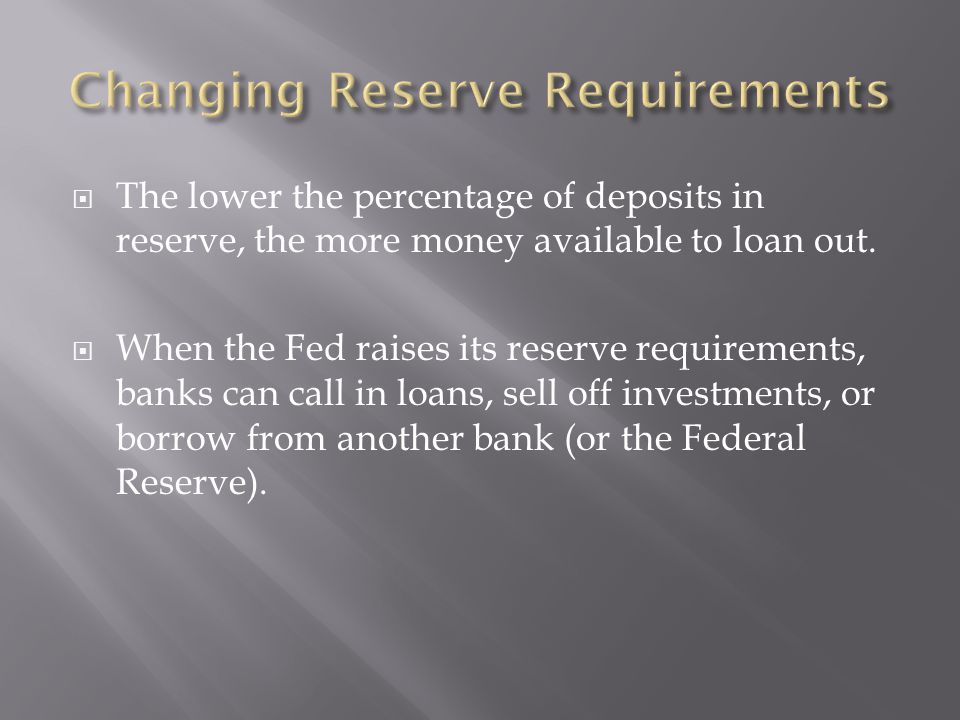 Changing Reserve Requirements