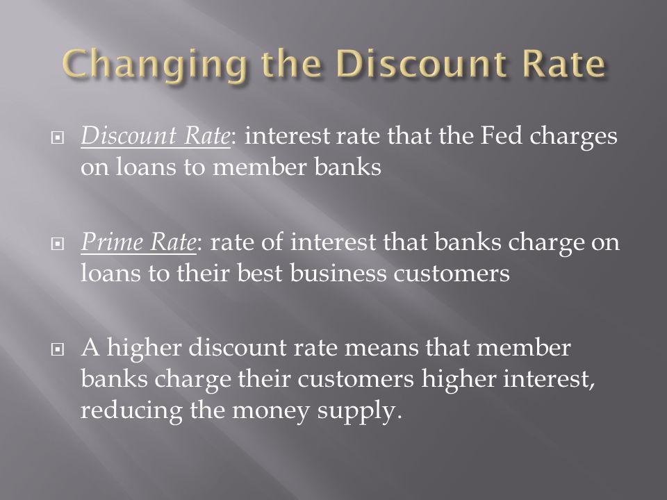 Changing the Discount Rate