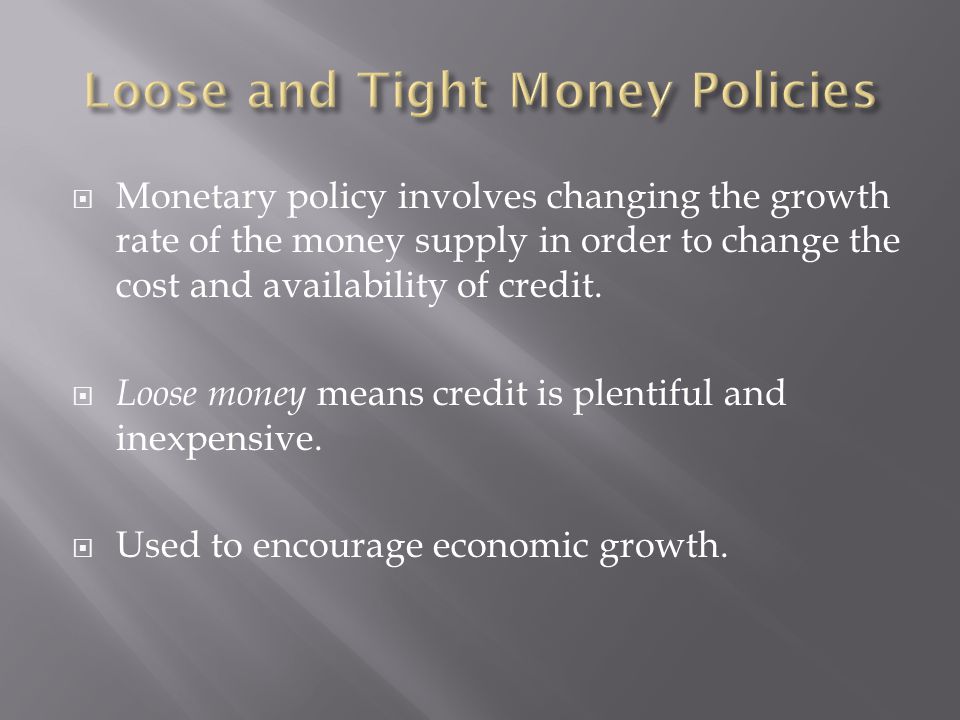 Loose and Tight Money Policies