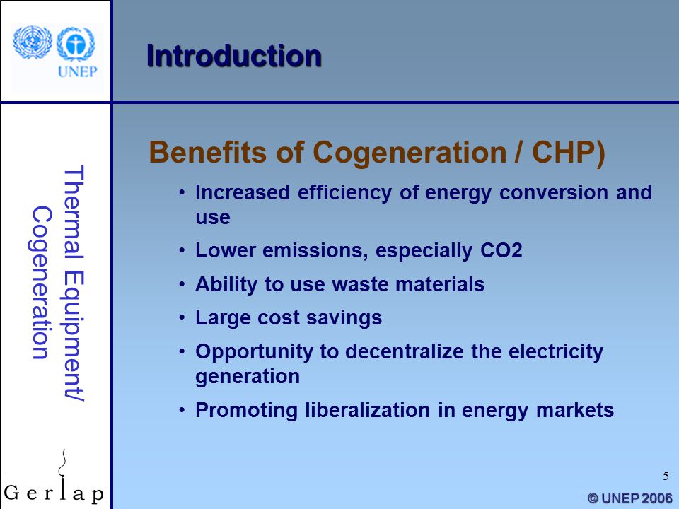 Benefits of Cogeneration / CHP)