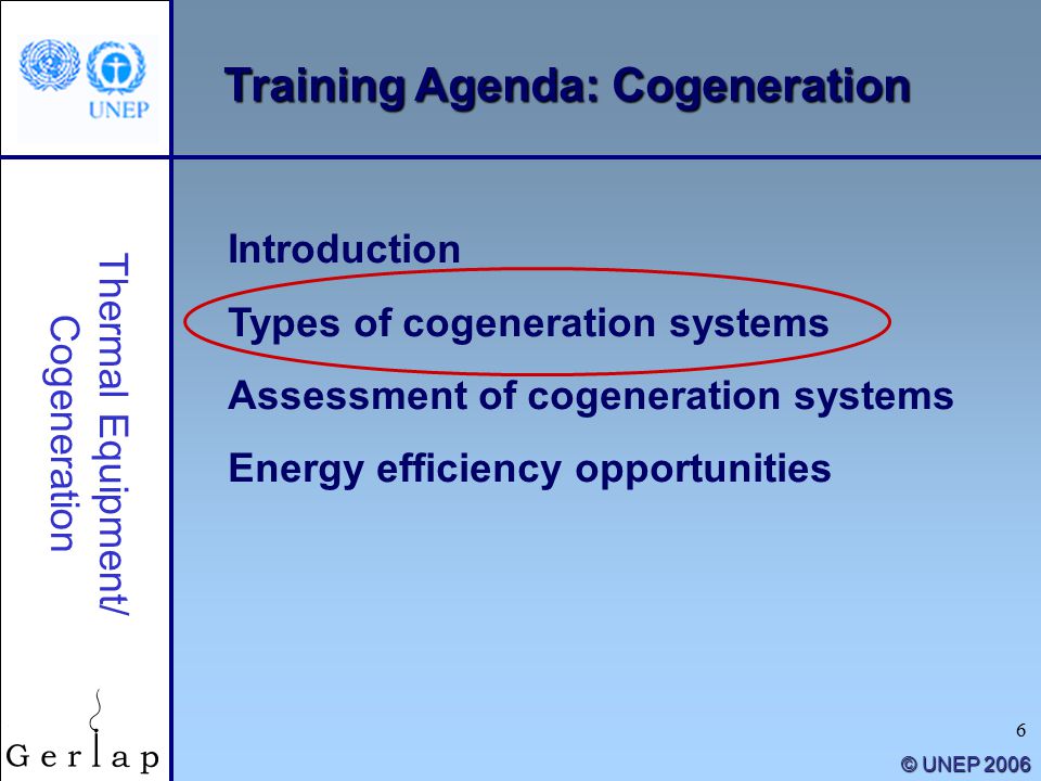 Training Agenda: Cogeneration