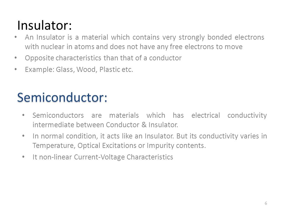 Insulator: Semiconductor:
