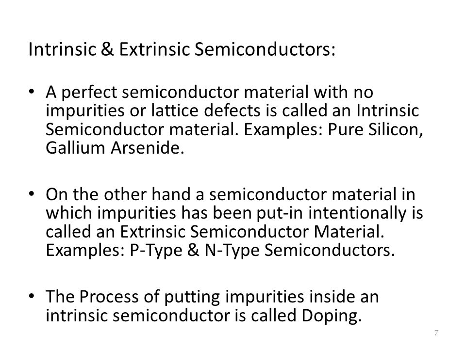 Intrinsic & Extrinsic Semiconductors: