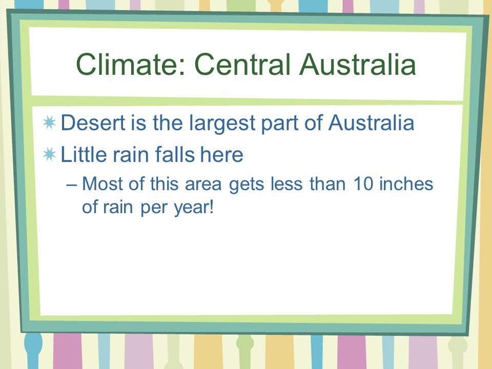 Climate: Central Australia