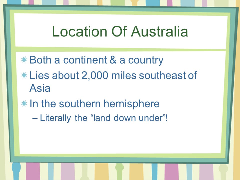 Location Of Australia Both a continent & a country