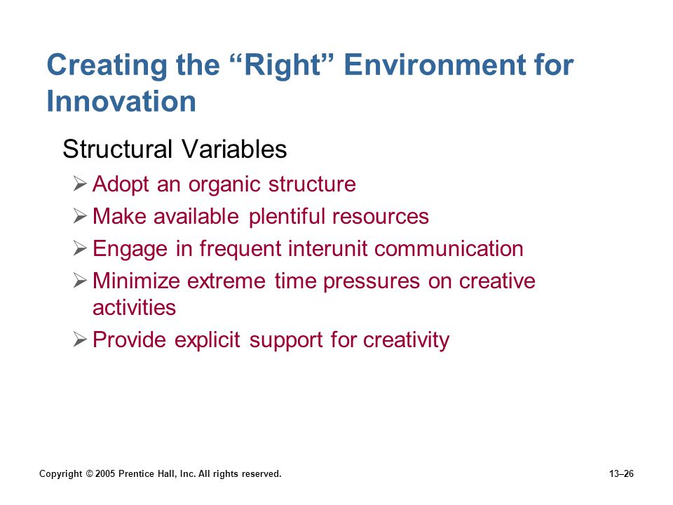 Creating the Right Environment for Innovation