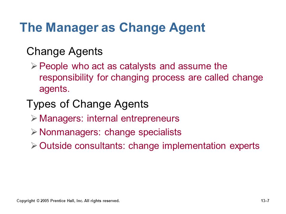 The Manager as Change Agent