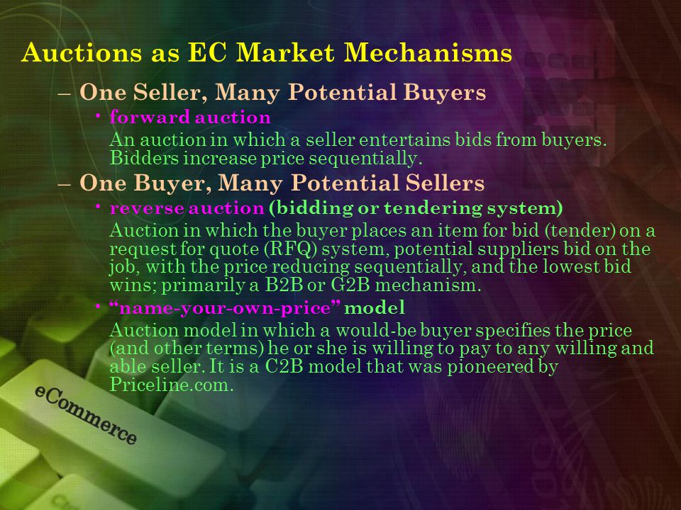 Auctions as EC Market Mechanisms
