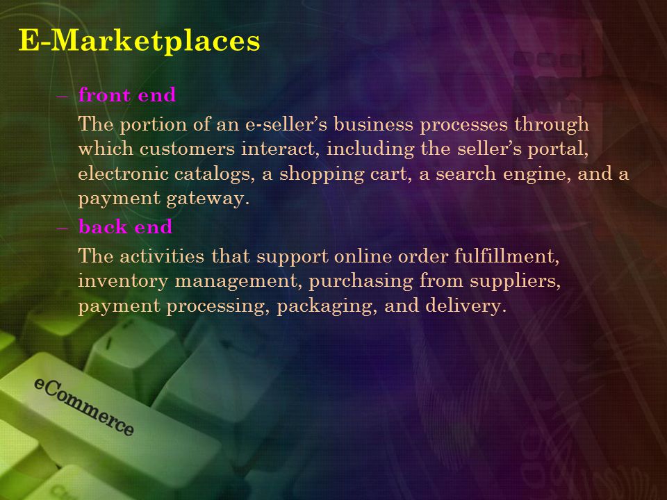 E-Marketplaces front end