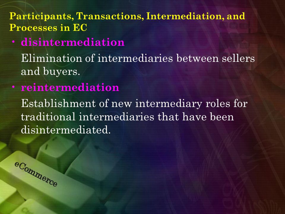 Participants, Transactions, Intermediation, and Processes in EC