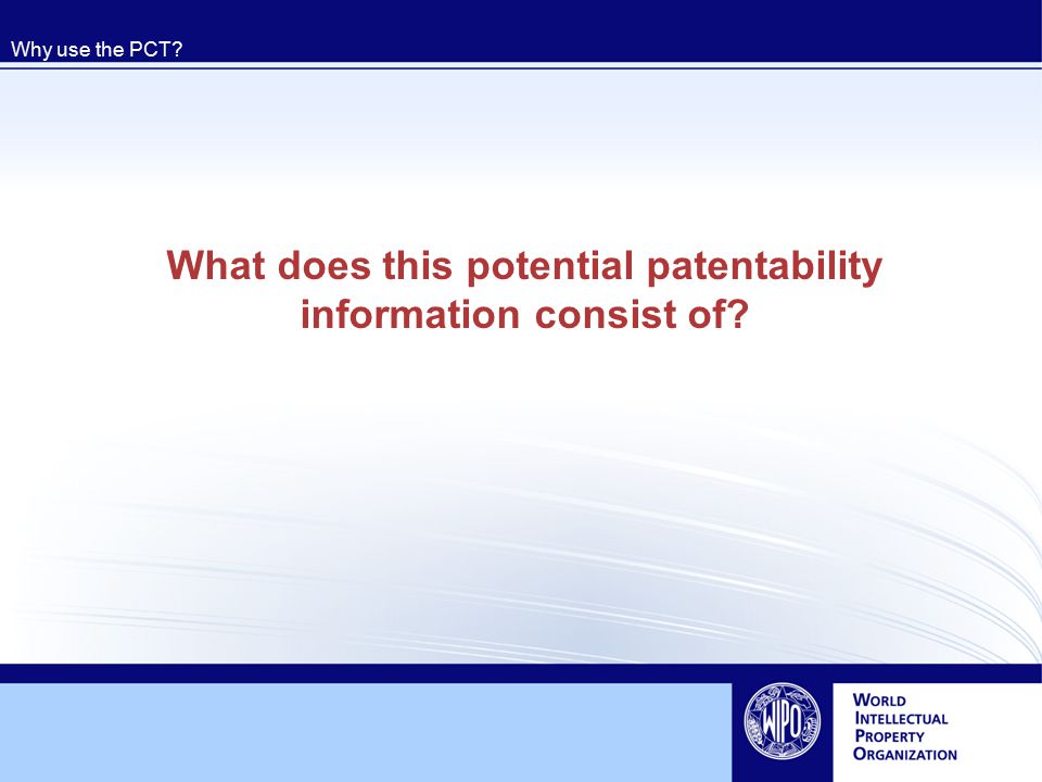 What does this potential patentability information consist of