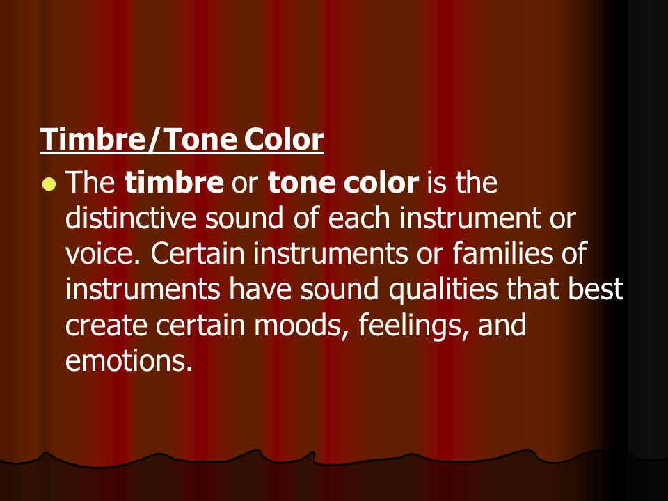 Timbre/Tone Color