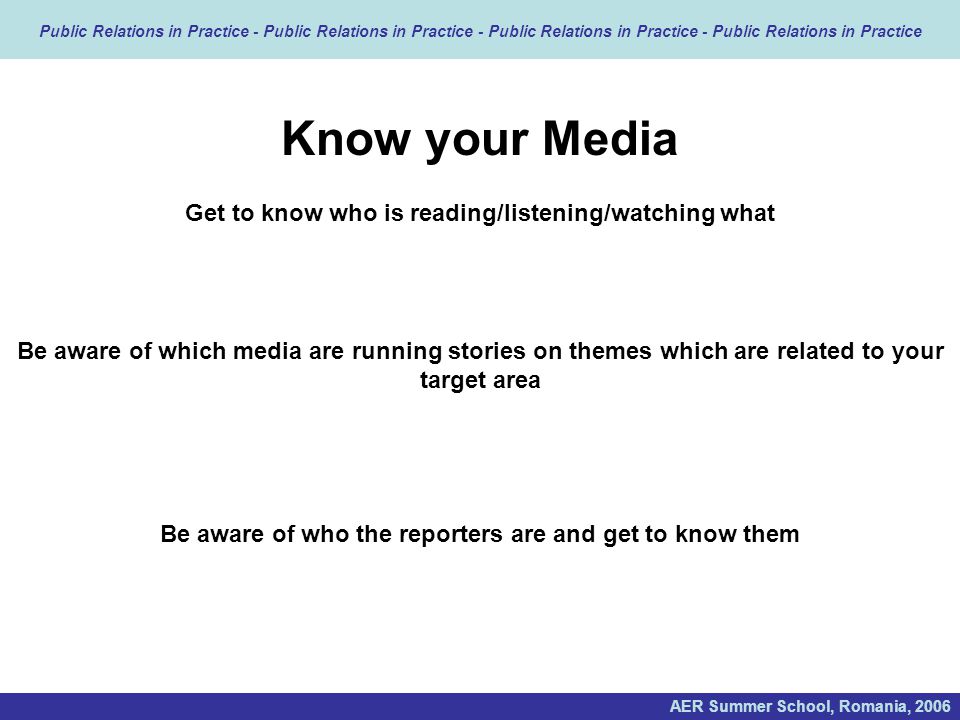 Know your Media Get to know who is reading/listening/watching what