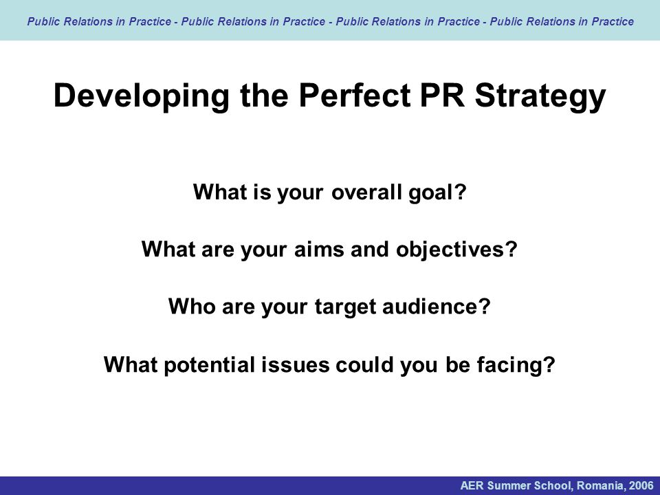 Developing the Perfect PR Strategy