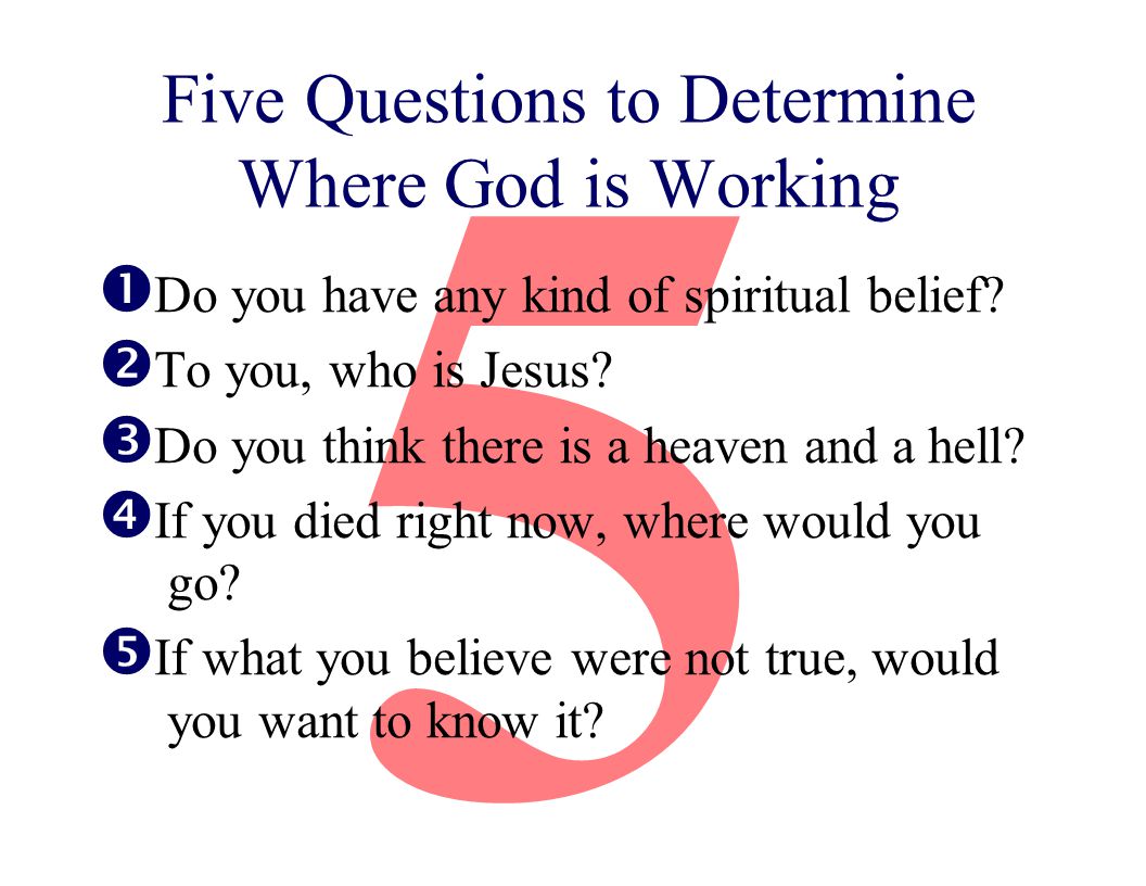 Five Questions to Determine Where God is Working