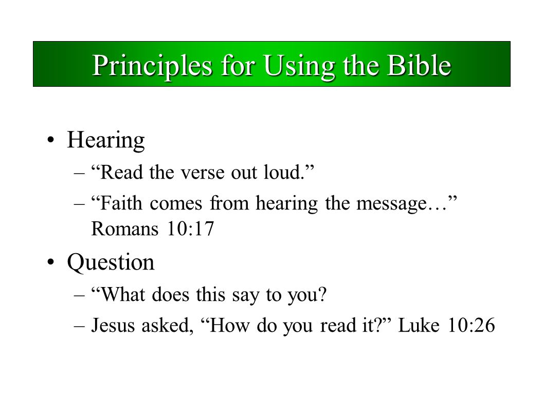 Principles for Using the Bible