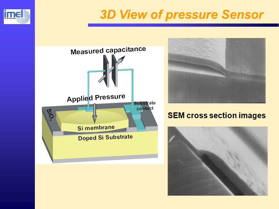 3D View of pressure Sensor SEM cross section images