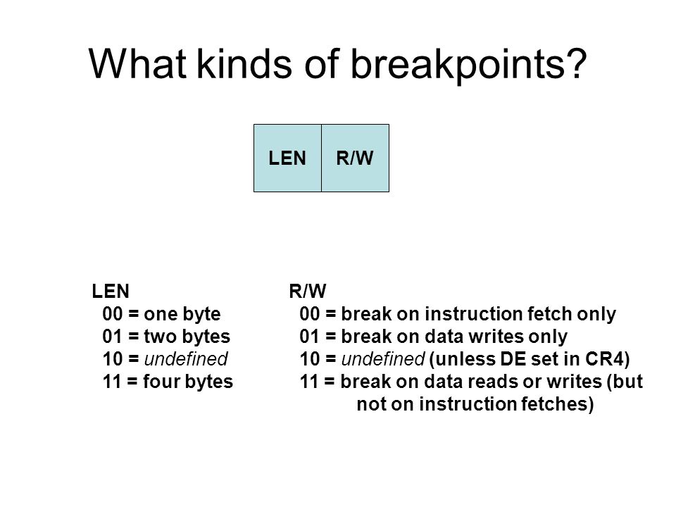 What kinds of breakpoints