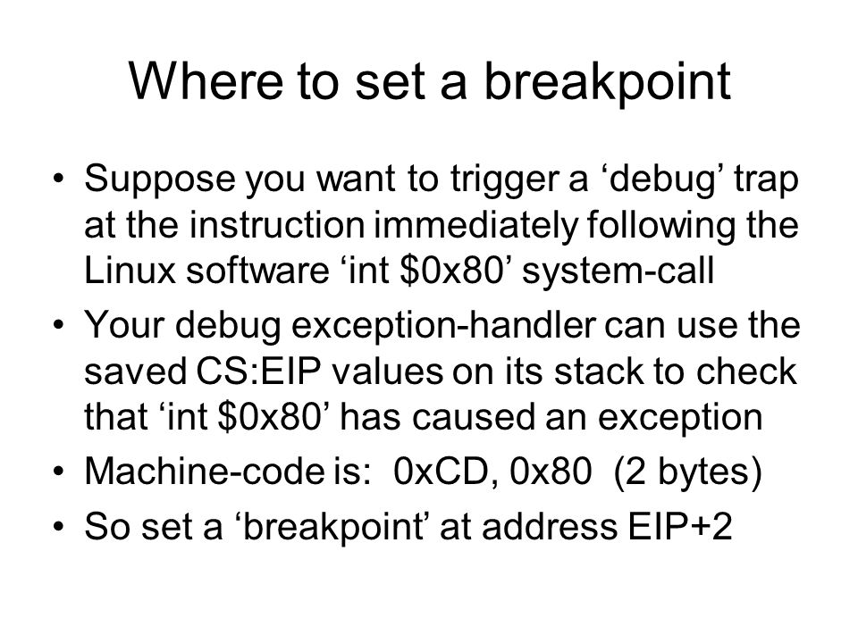 Where to set a breakpoint