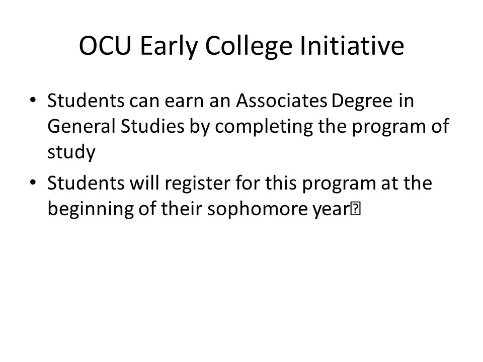 OCU Early College Initiative