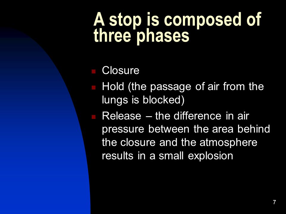A stop is composed of three phases