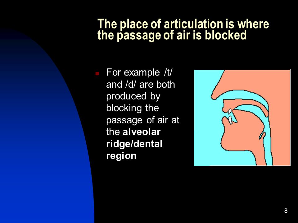 The place of articulation is where the passage of air is blocked