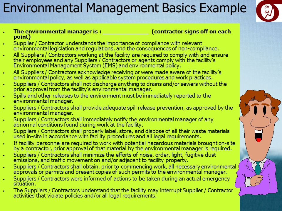 Environmental Management Basics Example
