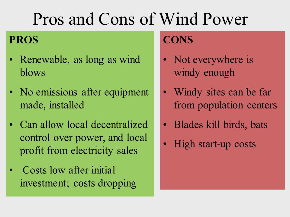 Pros and Cons of Wind Power.